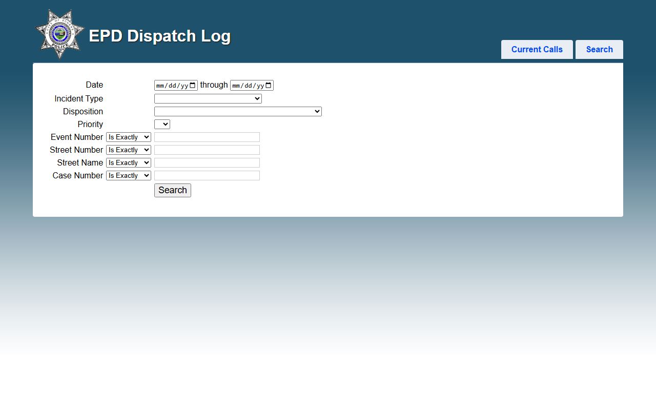 Eugene Police dispatch log search tool for Eugene jail mugshots research
