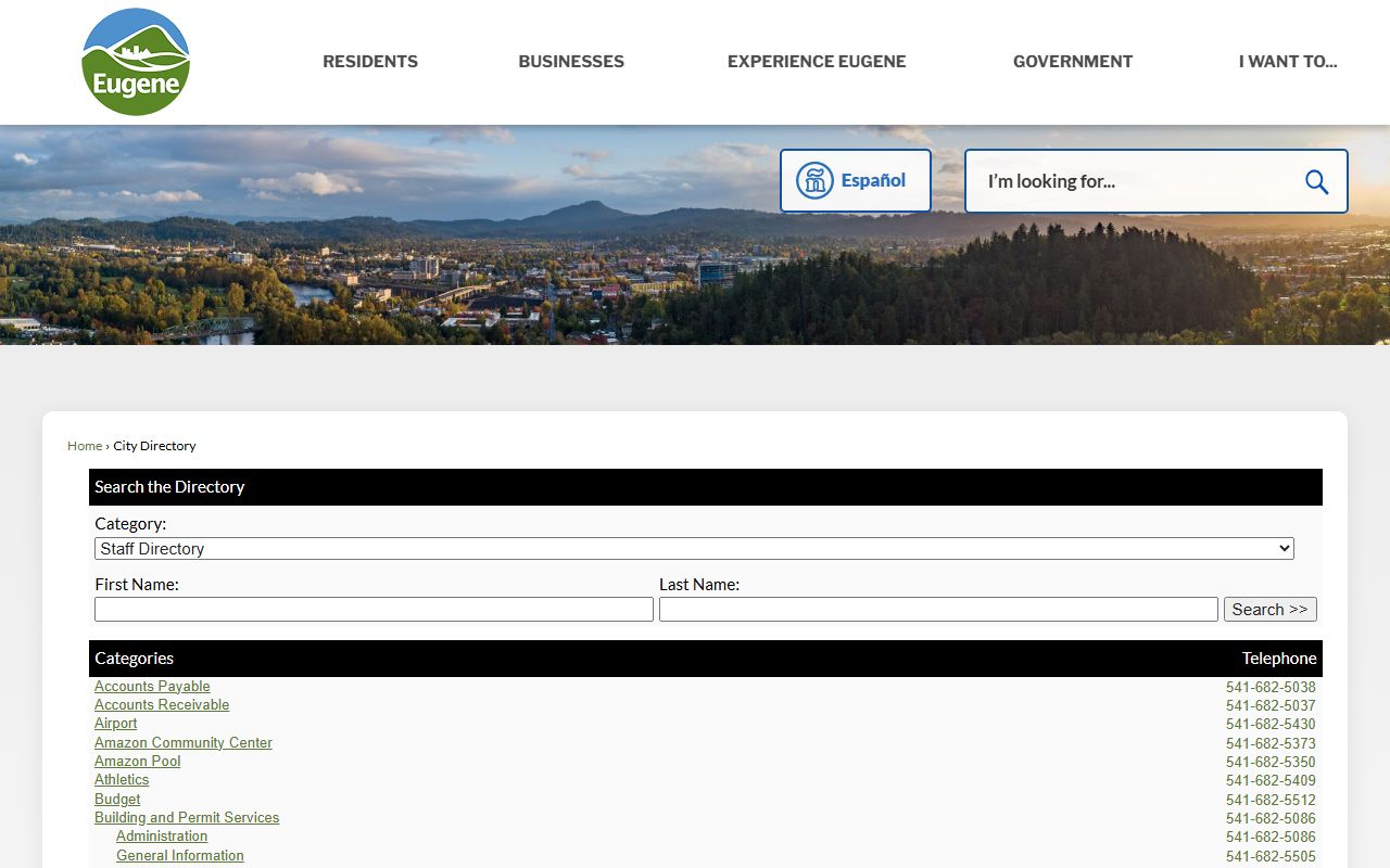 Eugene Police Department website for Eugene jail mugshots and arrest records