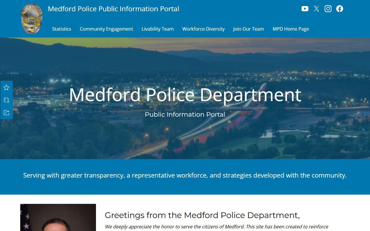 Medford Police data portal for Medford jail mugshots and arrest records