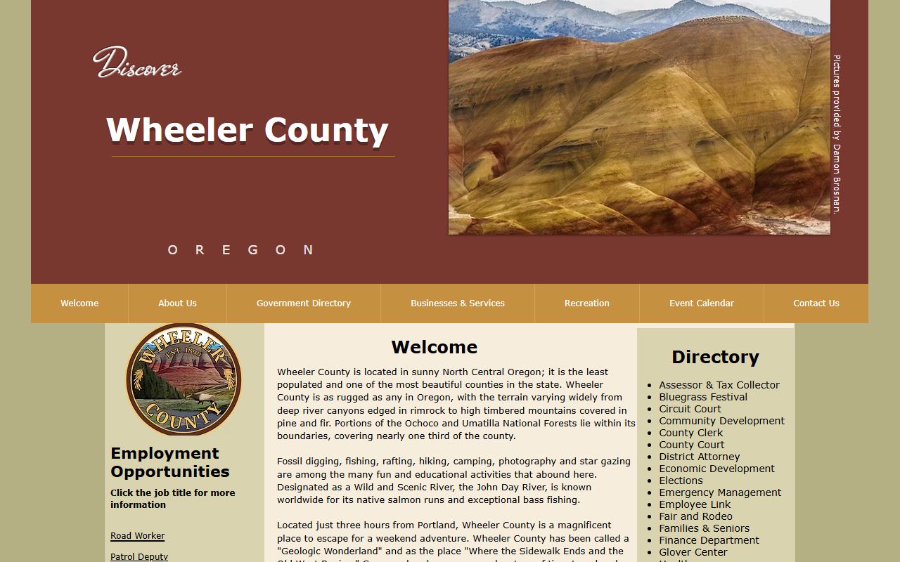 Wheeler County Sheriff website for jail mugshots and arrest records in Fossil Oregon