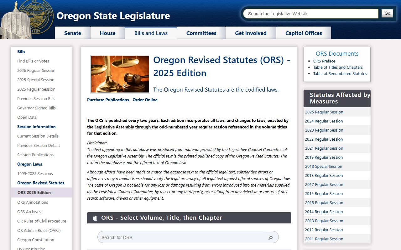 Oregon ORS Chapter 192 public records law governing jail mugshots